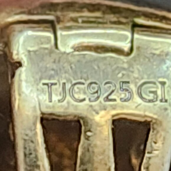 Sterling Silver Gold Ion Finish Jelly Opal Tanzanite Pendant Dangle Clip On - Picture 4 of 7